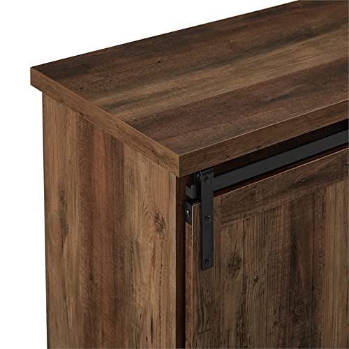 Carson Modern Farmhouse Sliding Slat Door Storage Cabinet, 32 Inch\