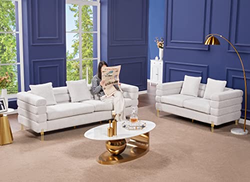 2 Piece Sofa Set, Loveseat Set- Oversize Sofa Couch, Comfy Sofa for Living Room