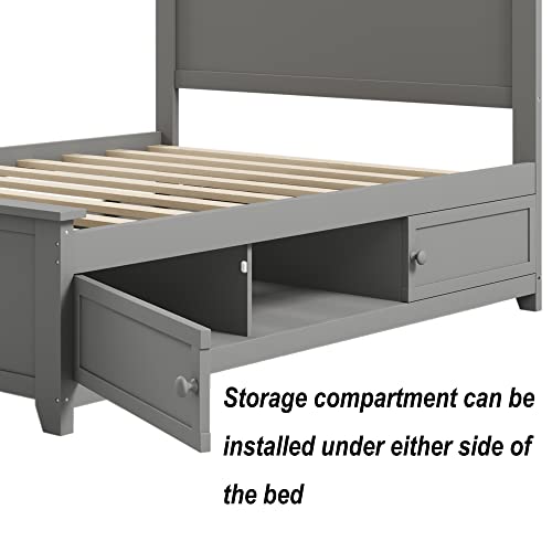 Full Size Storage Bed Frame with 5 Drawers Chest and 3-Tier Open