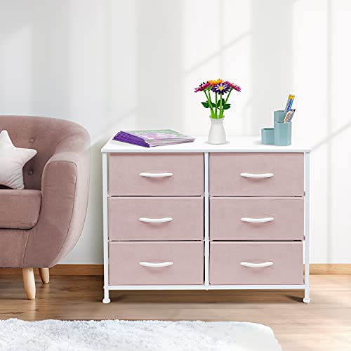 Sorbus Dresser with 6 Drawers - Furniture Storage Tower Unit for Bedroom, Hallway, Closet, Office Organization - Steel Frame