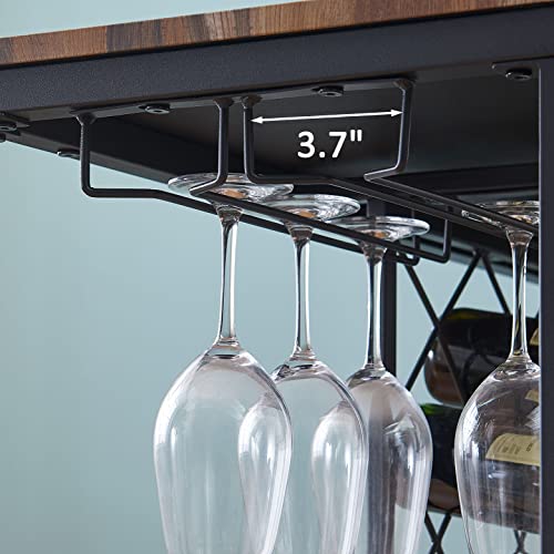 Industrial Wine Rack Table for Liquor and Glasses