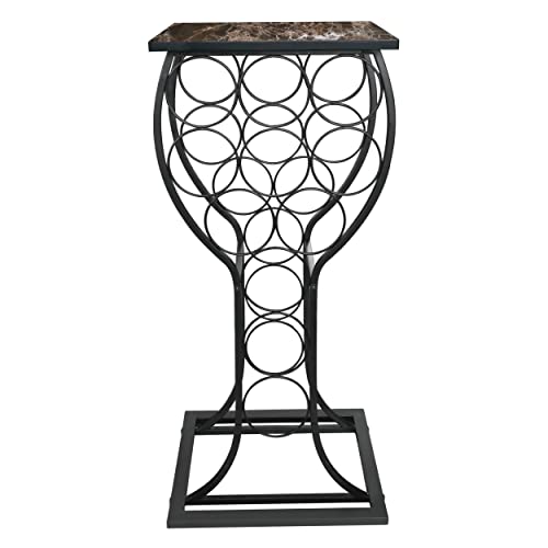Furniture Metal with Marble Finish Top Wine Storage Organizer Display Rack Table