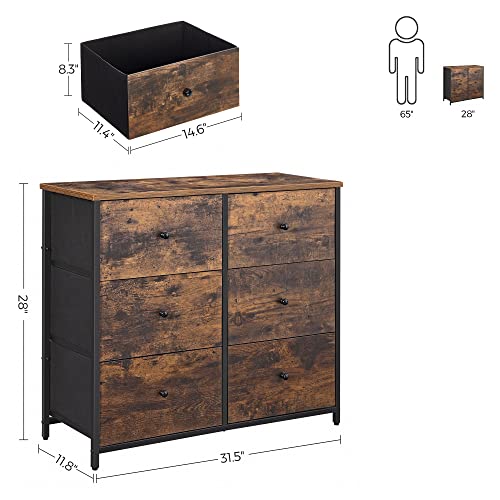 Dresser for Bedroom, Chest of Drawers, 6 Drawer Dresser