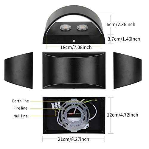 Modern LED Wall Sconce Indoor Up Down Wall Lamp Dimmable Wall Lights