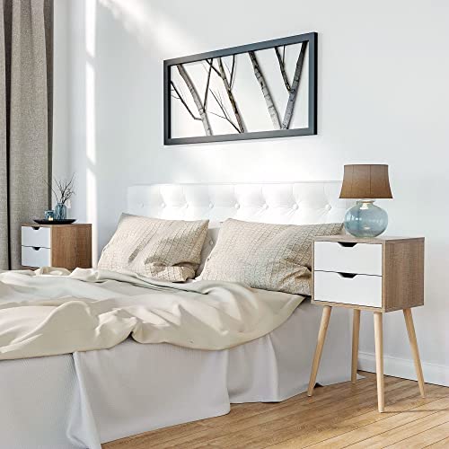 Nightstand 2 Drawers End Table Storage Wood Cabinet Bedroom Accent Side Table