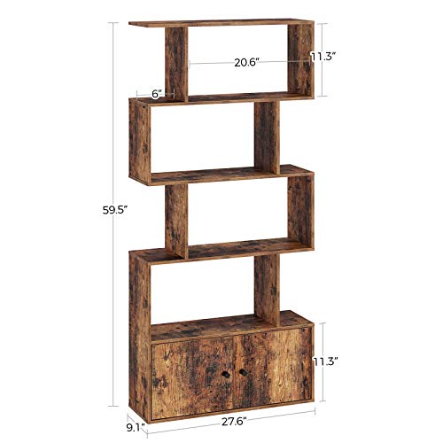 5-Tier Bookcase with Cabinet