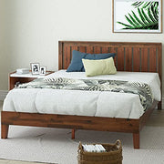Vivek Deluxe Wood Platform Bed Frame with Headboard