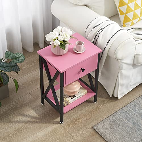 Night Stand for Bedroom Pink