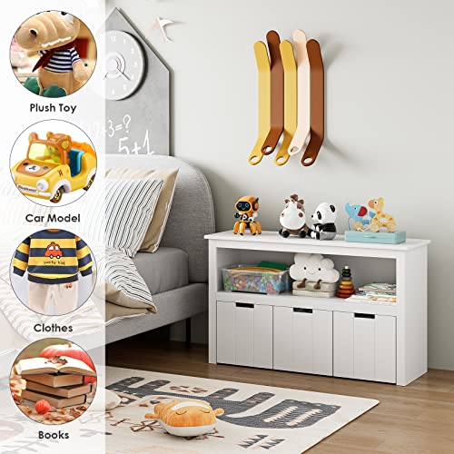 Toy Storage Cabinet with 3 Movable Drawers