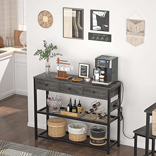 47'' Entryway Table with Outlets and USB Ports, Console Table