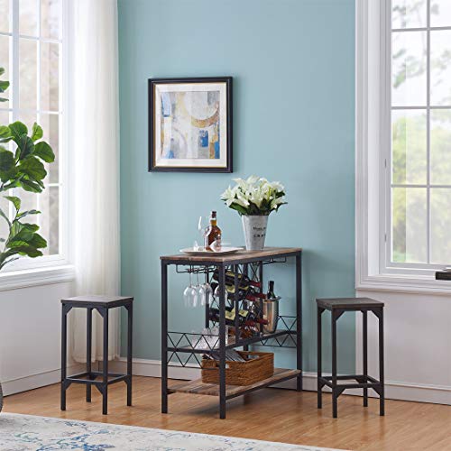 Industrial Wine Rack Table for Liquor and Glasses