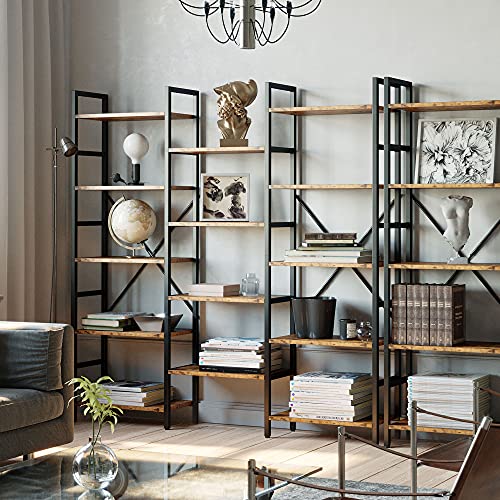 5 Tiers Industrial Bookshelf