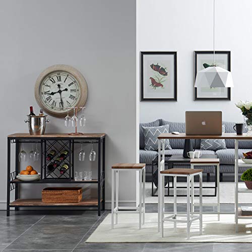 Industrial Wine Rack Table for Liquor and Glasses