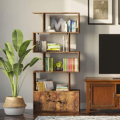 5-Tier Bookcase with Cabinet