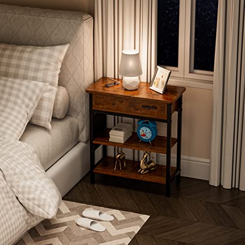 End Table with USB Ports and Outlets