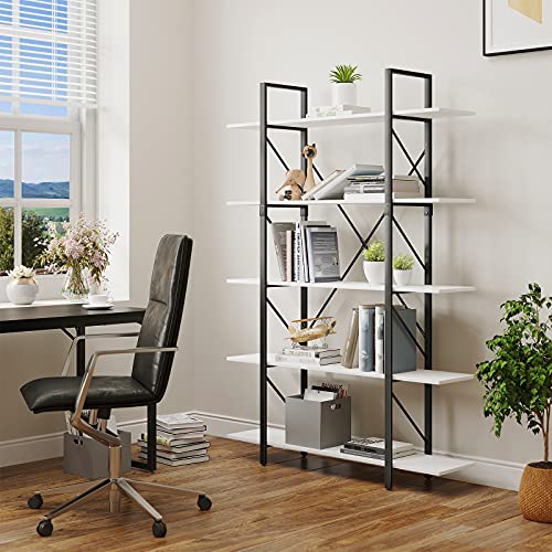 5 Tier Bookcase, Artsy Modern Bookshelf