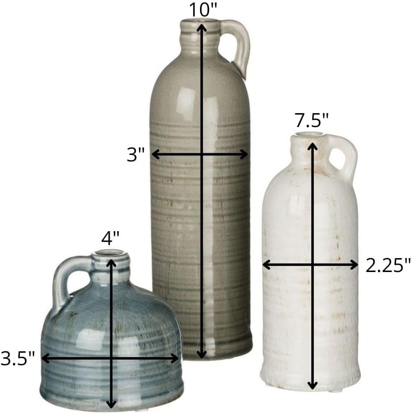 Ceramic Jug Vase Set, Farmhouse Decor