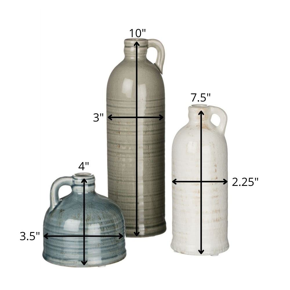 Ceramic Jug Vase Set, Farmhouse Decor