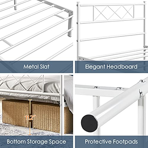 Metal Bed Frame Platform with Headboard and Footboard Mattress Foundation