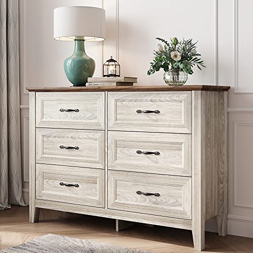 White Dresser for Bedroom, Long Dresser