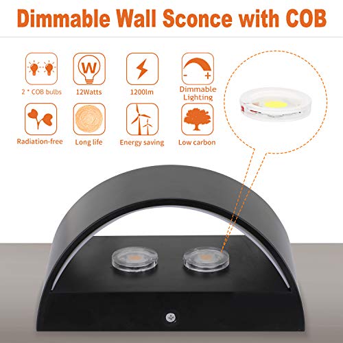 Modern LED Wall Sconce Indoor Up Down Wall Lamp Dimmable Wall Lights