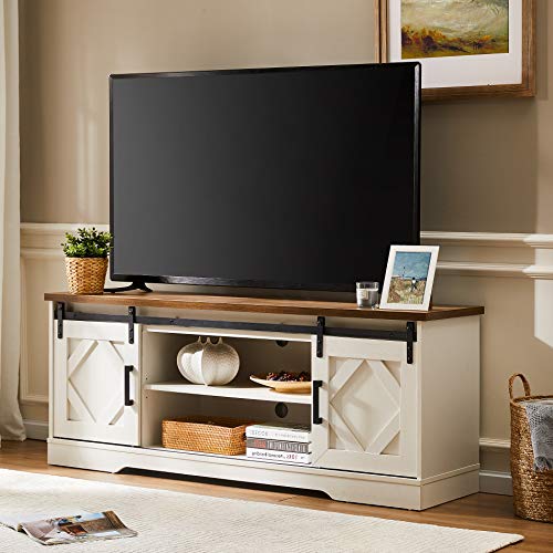 Farmhouse Sliding Barn Door TV Stand for TVs