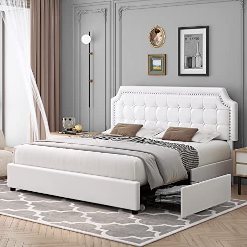 Upholstered Queen Platform Bed Frame