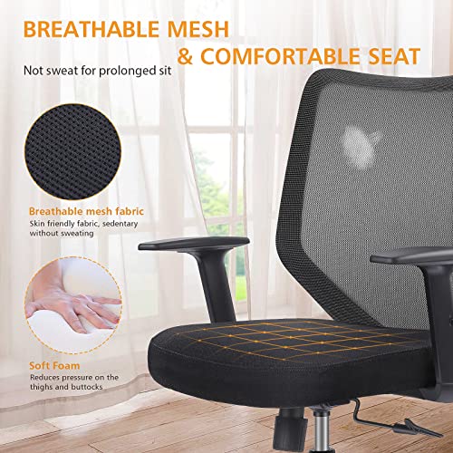 Ergonomic Office Chair Home: Mesh Desk Chair with Adjustable Arms