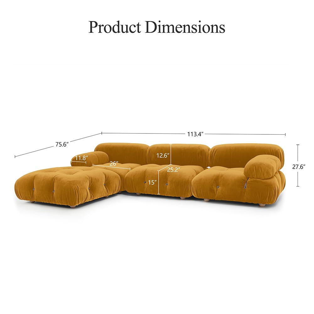 Sectional Couches for Living Room, Sectional Sofa Couch, Soft and Comfy Cloud Sofas, Modern Floor Sofa Furniture Sets