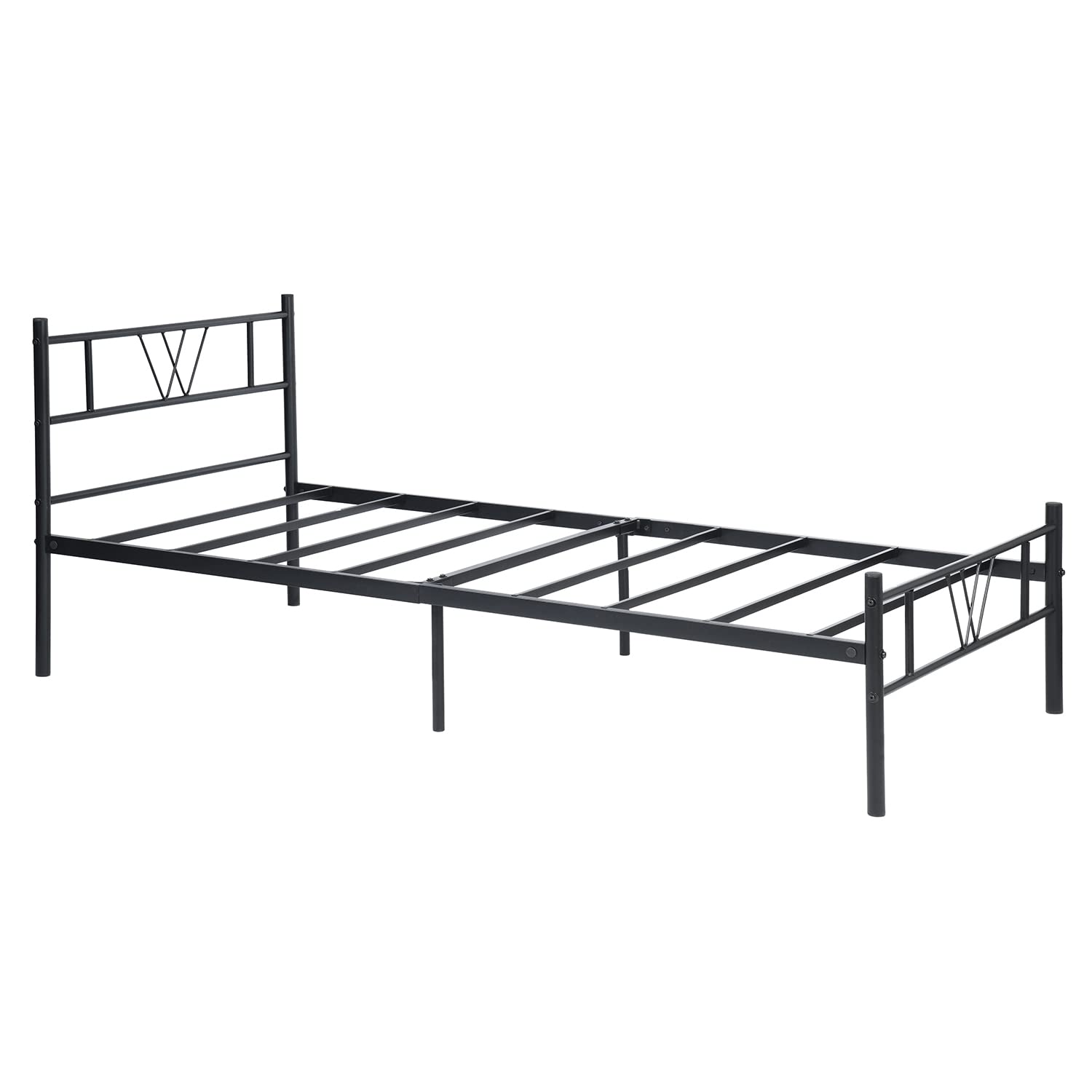Twin Bed Frame with Headboard,16.3inch Twin Bed Frames with Metal Platform Beds