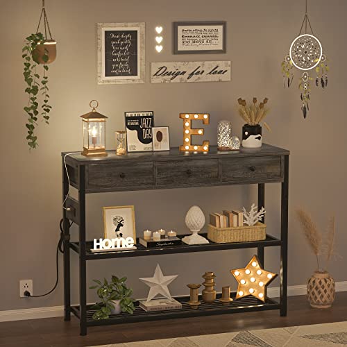 47'' Entryway Table with Outlets and USB Ports, Console Table