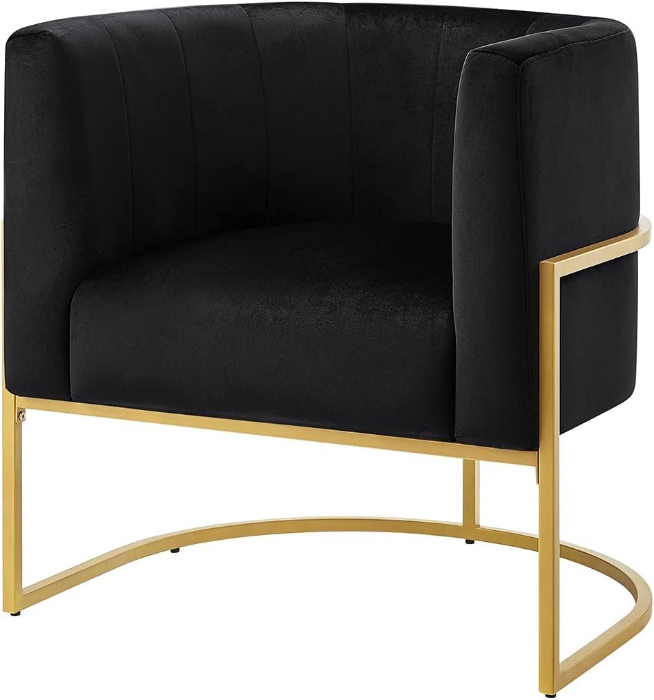 Upholstered Living Room Chairs Modern Black Textured Velvet Accent Chair