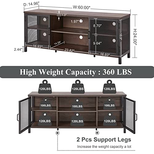 Industrial Entertainment Center for TVs up to 65 Inch