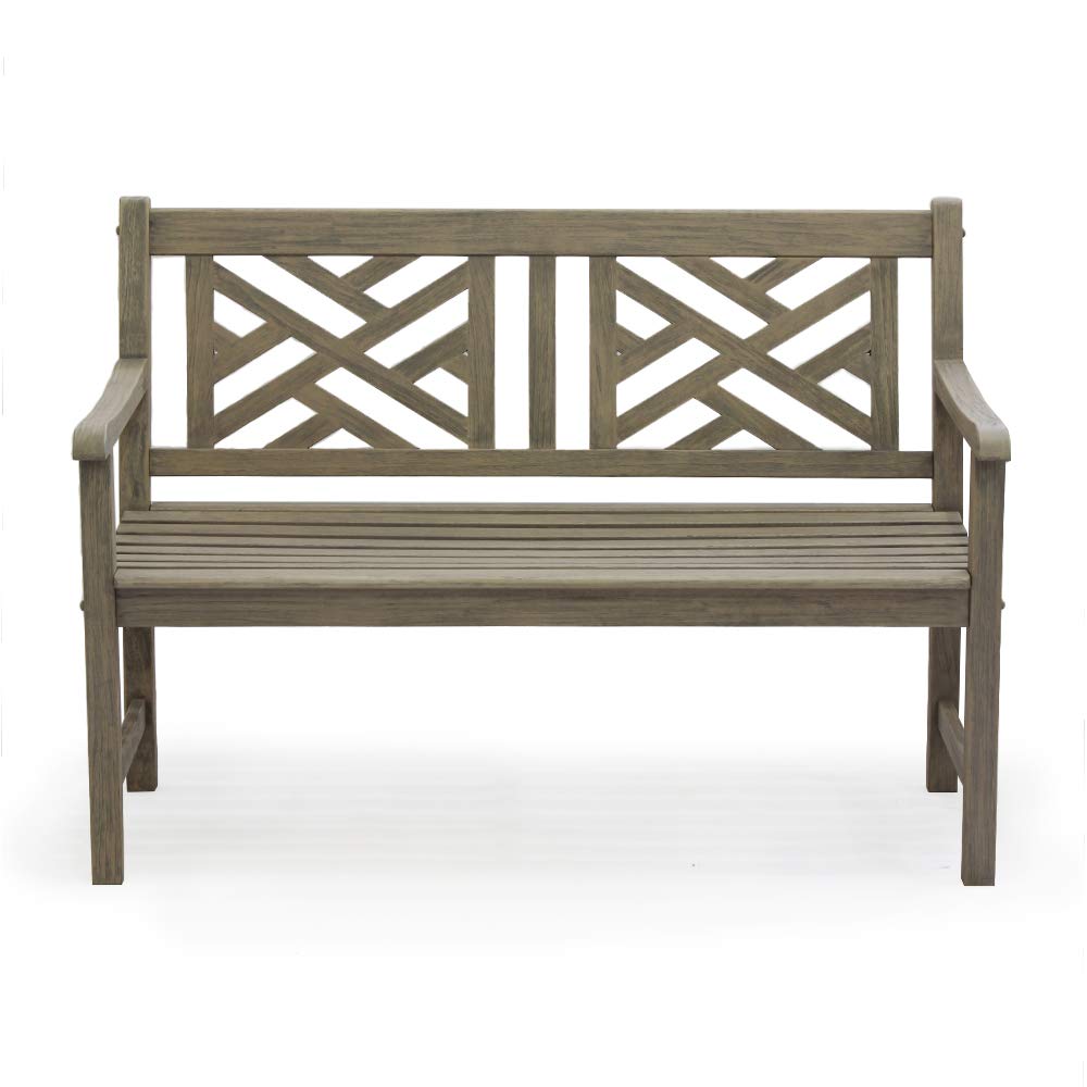 Casual Maine Outdoor Garden Bench for Patio Furniture, 4-Foot, Weathered Gray