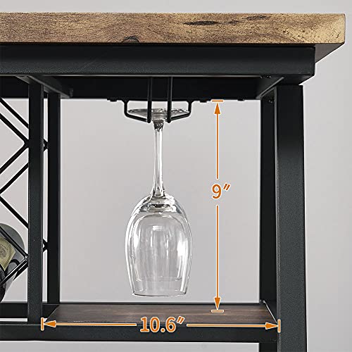 4-Piece Counter Height Dining Room Table Set, Bar Table with One Bench and Two Stools