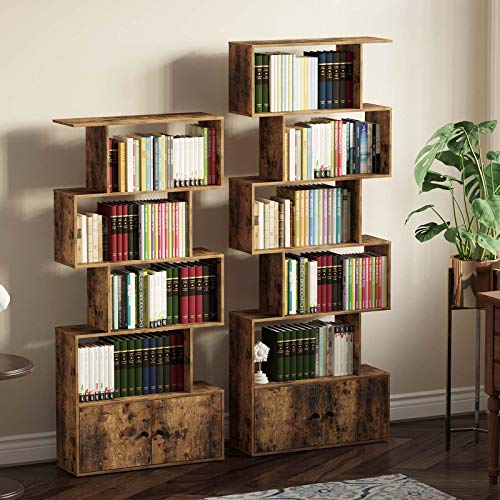 5-Tier Bookcase with Cabinet