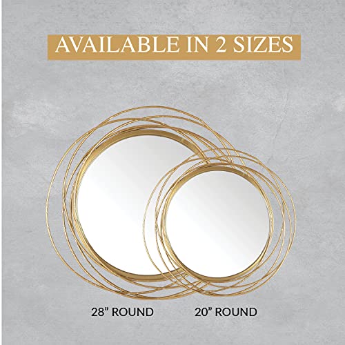 Round Gold Mirror 27.5" for Living Room Wall Decor,