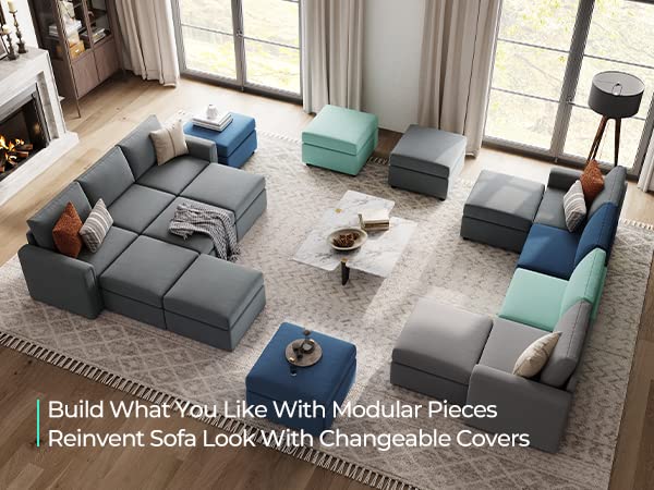 Modular Sofa, Sectional Couch U Shaped Sofa Couch with Storage