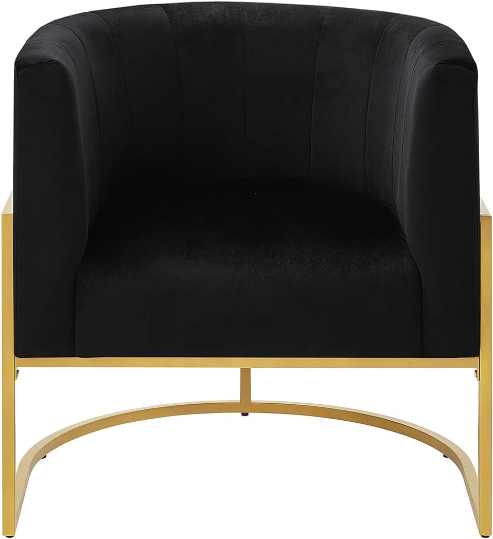 Upholstered Living Room Chairs Modern Black Textured Velvet Accent Chair