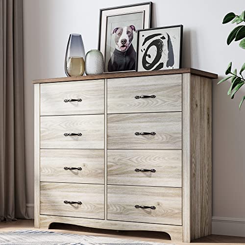 8 Drawer Dresser, Dresser for Bedroom, White Dresser