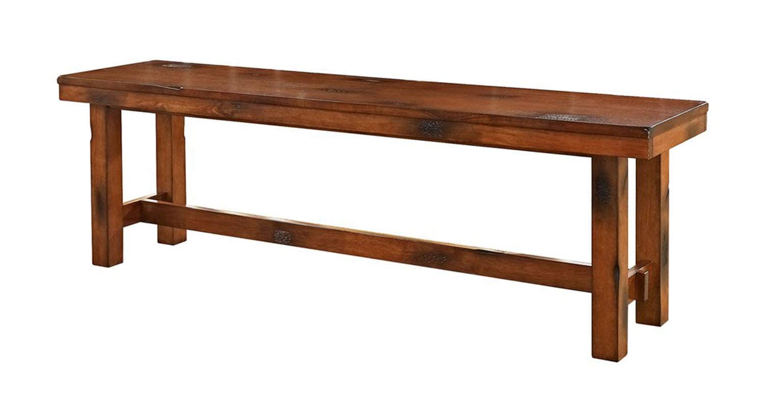 Rustic Farmhouse Wood Distressed Dining Room Kitchen Bench