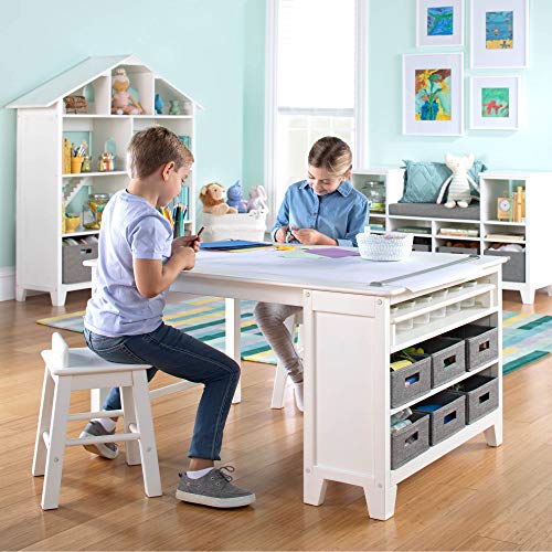 Living and Learning Kids' Art Table and Stool Set (Creamy White)