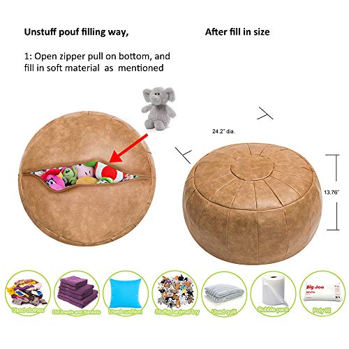 Unstuffed Pouf Cover, Ottoman, Bean Bag Chair, Foot Stool, Foot Rest