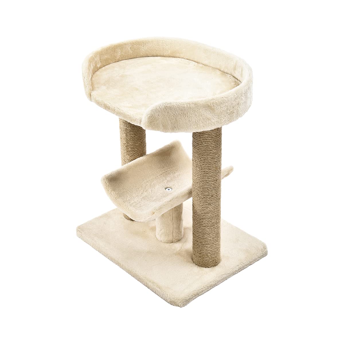 Top Platform Cat Tree With Scratching Post - 18 x 14 x 22 Inches, Beige