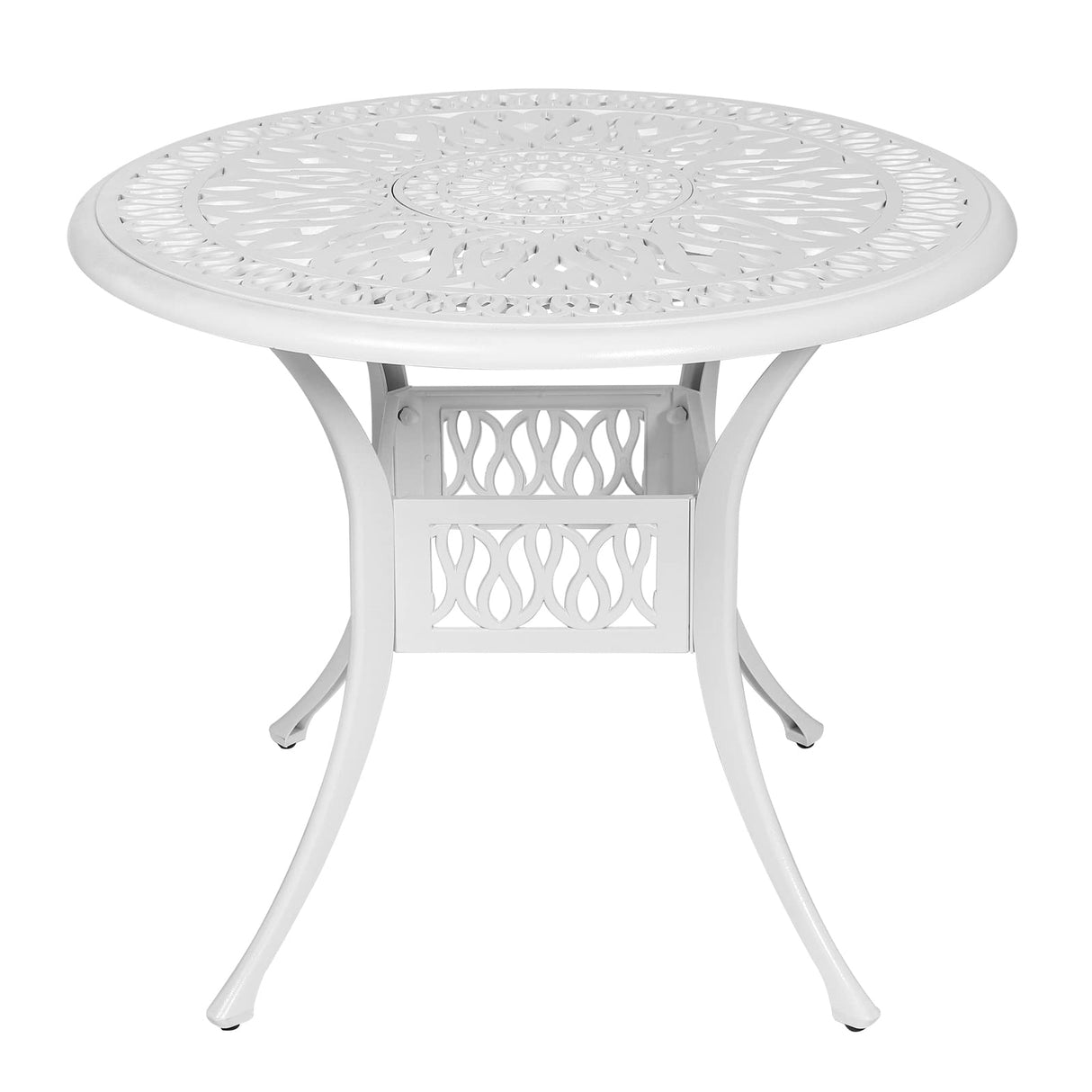 35.4" Round Patio Dinning Table, Outdoor Cast Aluminum Dinning Table