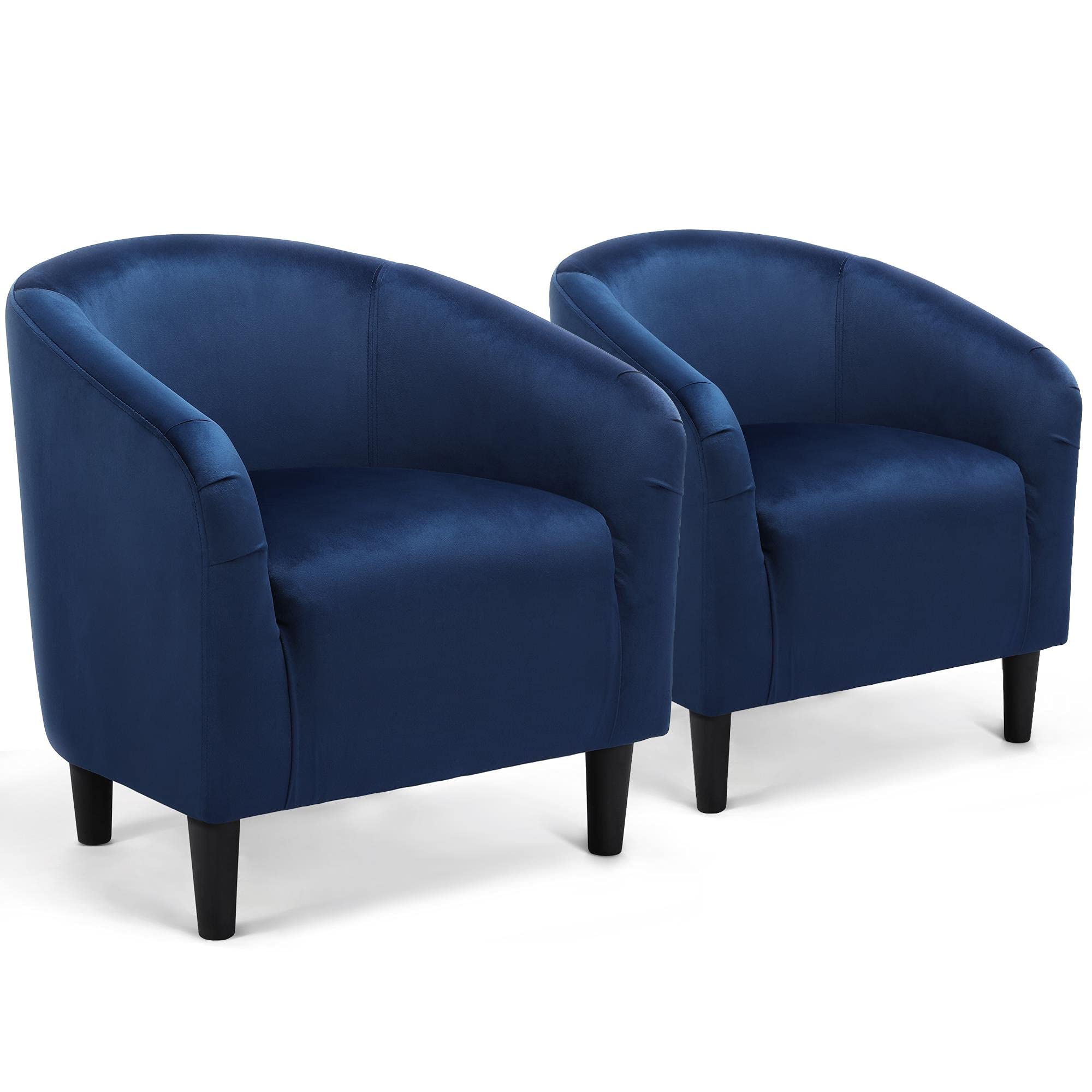 Accent Chair, Comfy Barrel Chair for Living Room, Modern Velvet Fabric Club Chair