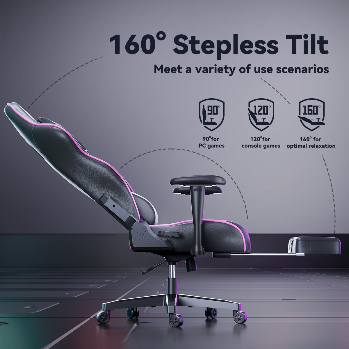 C3 Gaming Chair Office Chair with Ergonomic Wingless Cushion PU Leather Racing Style