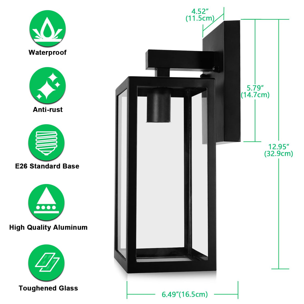 Outdoor Wall Lantern, Exterior Waterproof Wall Sconce Light Fixture