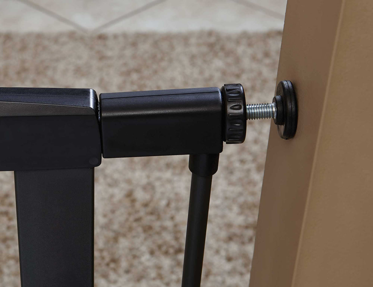 39' High Walk-thru Steel Pet Gate, 29' - 38' Wide in Textured Graphite