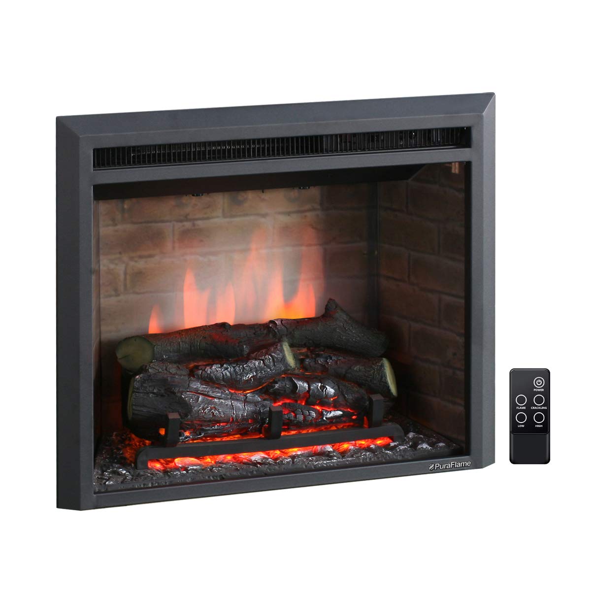 Western Electric Fireplace Insert with Fire Crackling Sound